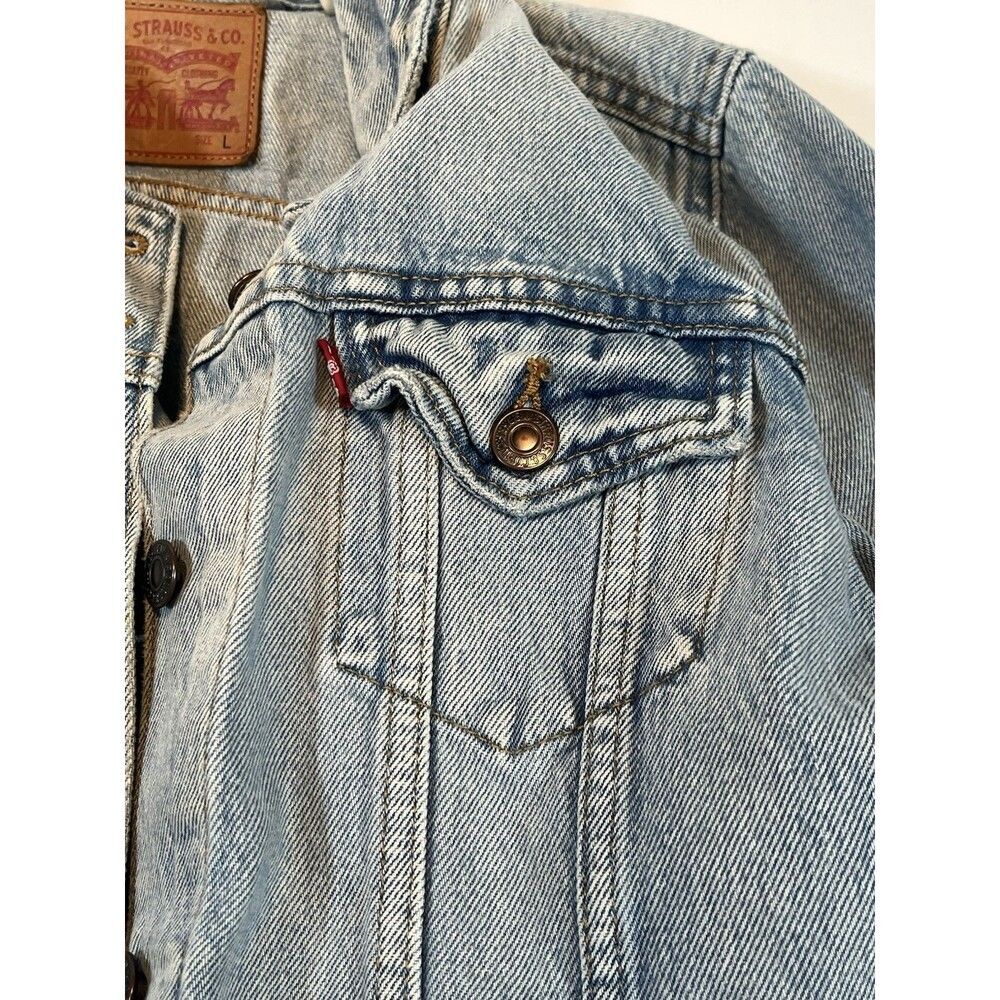 Levi's Jean Jacket Womens Size Large Custom Hand Painted Back - Picture 4 of 10